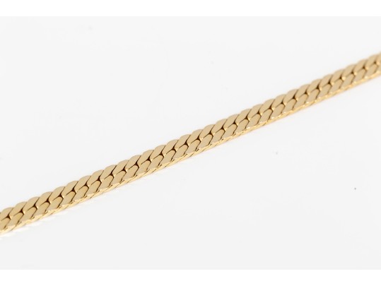Simple 14K Herringbone Chain Necklace