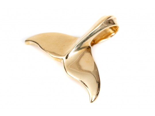 Playful 14K Whale Tail Pendant