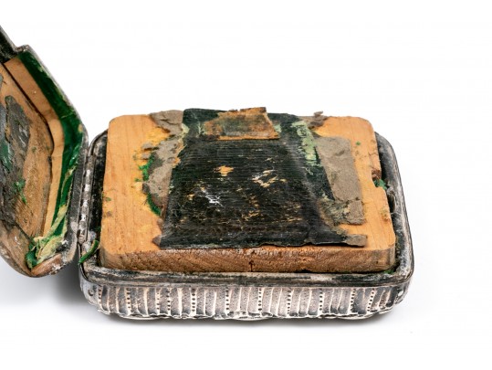 English Vintage Sterling Repousse Pocketwatch Holder With Gold Filled Elgin Watch