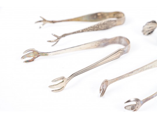 Lot Of Four Assorted Vintage Sterling Silver Sugar Tongs