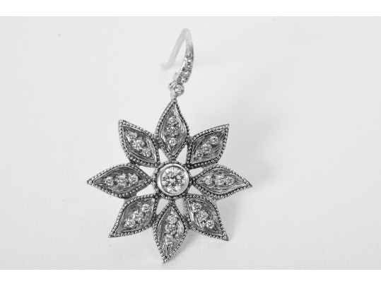 Stunning 14k Diamond Flower Drop Earrings *UPDATED*