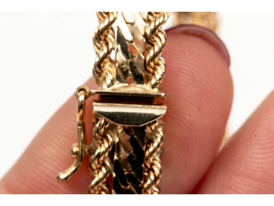 14K Herring Bone Chevron Chain Neckllace