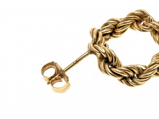 Lot Of Four Assorted Yellow Gold Jewelry Items, Including Earrings