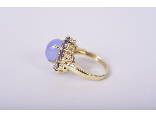 14K YG Chalcedony, Tanzanite Cocktail Ring & Earrings *UPDATED*