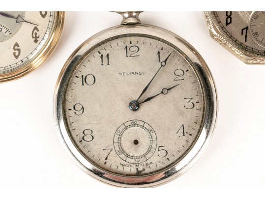 Lot Of Three Vintage Gold Filled And Steel Watches Including Hamilton, Waltham And Reliance