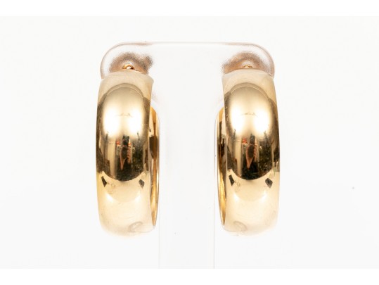 Understated 14K Polished Hoop Earrings