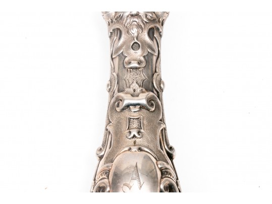 Sheffield, England Magnificent Antique Sterling Fish Set, Circa 1861, Beautifully Chased, With Box