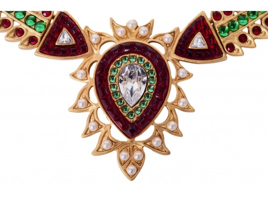 Stunning Franklin Mint Mughal Jewels Of India Necklace And Bob Mackie Austrian Crystal Watch