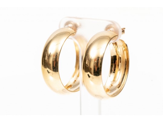 Understated 14K Polished Hoop Earrings