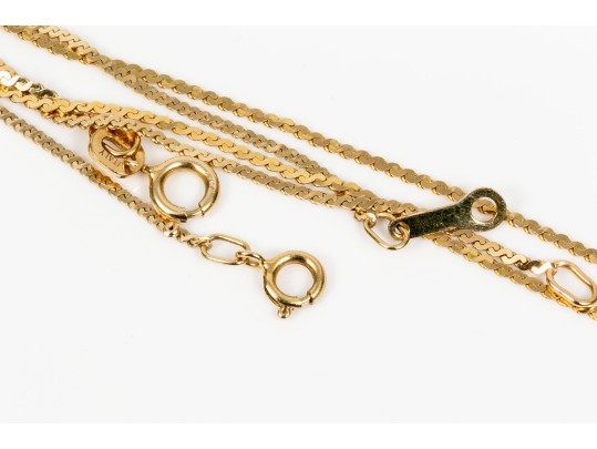 14K Serpentine Chain Necklaces And Bracelet