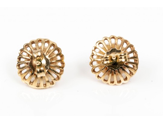 Collection Of 14K And Cultured Pearl Necklace, Earrings And Ring, Size 6