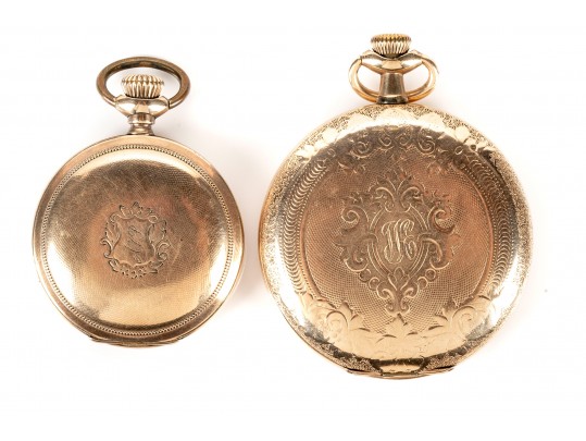 Lot Of Two Vintage Gold Filled Hunter Pocketwatches, Including Waltham