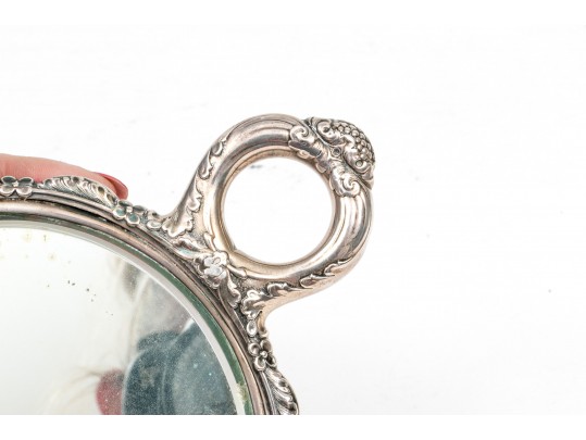 Tiffany & Co. Makers  Sterling Fabulous Ornate Foliate Patterned Hand Mirror