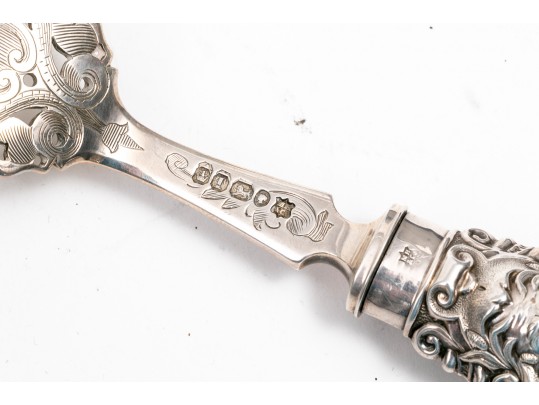 Sheffield, England Magnificent Antique Sterling Fish Set, Circa 1861, Beautifully Chased, With Box