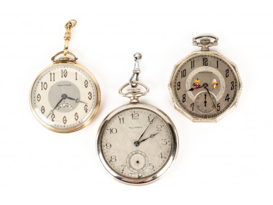 Lot Of Three Vintage Gold Filled And Steel Watches Including Hamilton, Waltham And Reliance