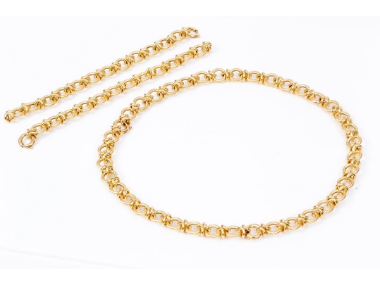 Stunning 18K Versitile Necklace And/Or Bracelet Set