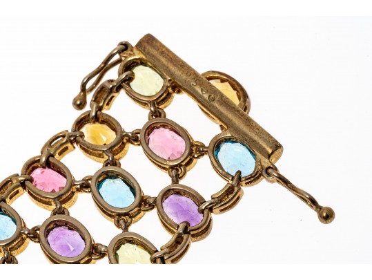 Colorful Multi-Stone Sterling Bracelet 