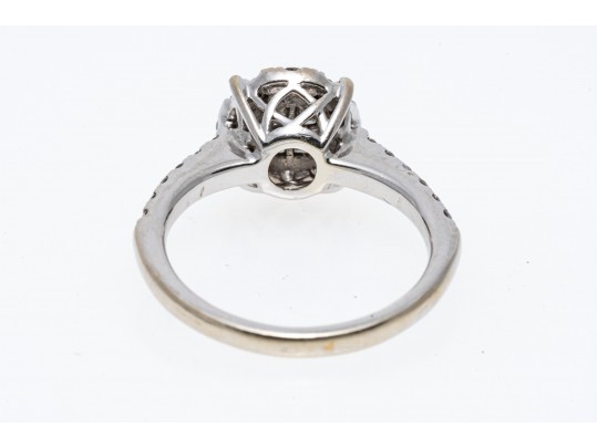 Stunning 10K White Gold Diamond Set Ring, Size 5.25-