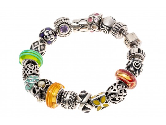Colorful Sterling Beaded Bracelet