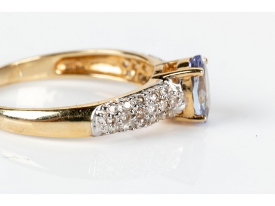 14K Tanzanite & Diamond RIng, SIze 6
