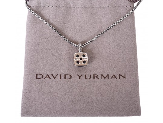 David Yurman Petite Albion Garnet Pave Diamond Pendant Necklace