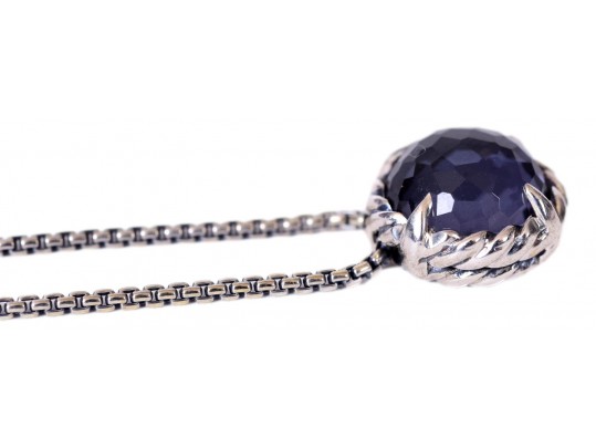 David Yurman Elegant Petite Chatelaine Sterling Silver Black Orchid Necklace