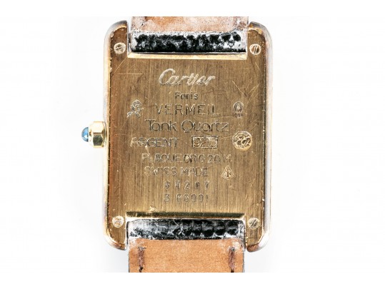 Classic Muste De Cartier Watch With Leather Strap