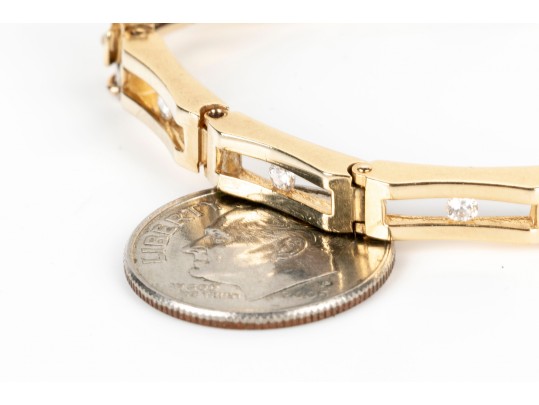 Dainty 14K Diamond Set Bracelet