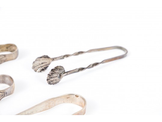 Lot Of Four Assorted Vintage Sterling Silver Sugar Tongs
