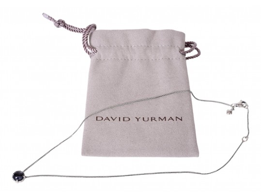  David Yurman Elegant Petite Chatelaine Sterling Silver Black Onyx Necklace