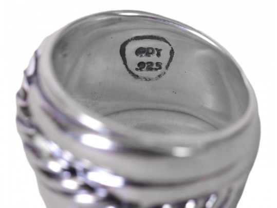 David Yurman Wide Cable Crossover Statement Band Ring, Size 6.5