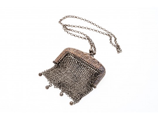 Lot Of Three Antique Sterling Silver Chatelaine Pieces, Including Two Card Cases