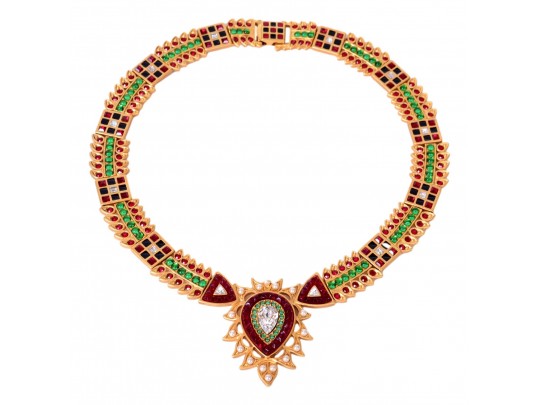 Stunning Franklin Mint Mughal Jewels Of India Necklace And Bob Mackie Austrian Crystal Watch