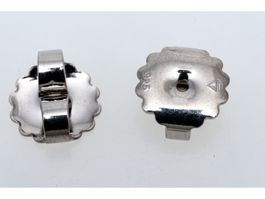 Bright Blue And White Topaz Sterling Earrings