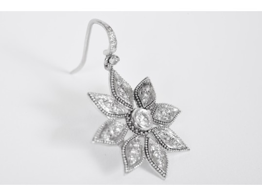 Stunning 14k Diamond Flower Drop Earrings *UPDATED*