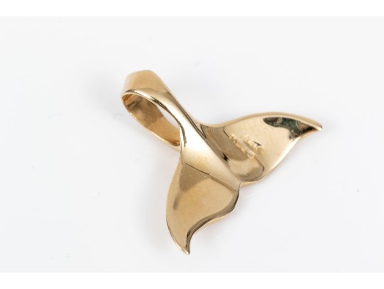 Playful 14K Whale Tail Pendant
