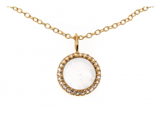 Sterling Necklace And Earrings Set With Mother Of Pearl And Topaz