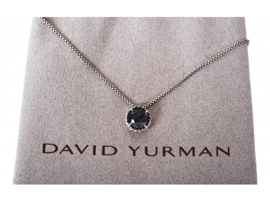  David Yurman Elegant Petite Chatelaine Sterling Silver Black Onyx Necklace