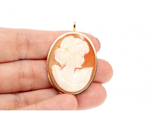 14K Pendants And Cameo Brooch/pendant
