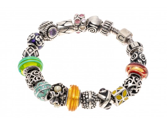 Colorful Sterling Beaded Bracelet