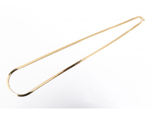 Classic 14K Herring Bone Chain Necklace