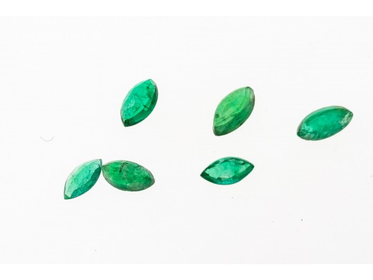 Loose Stones: 6 Marques Emeralds, 1.1 TCW