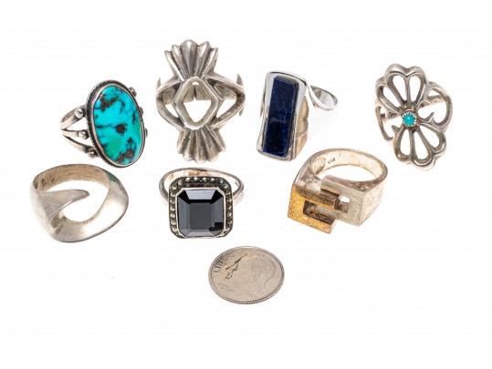 Lot Of Assorted Sterling, Silver Plate And Steel Jewelry Pieces