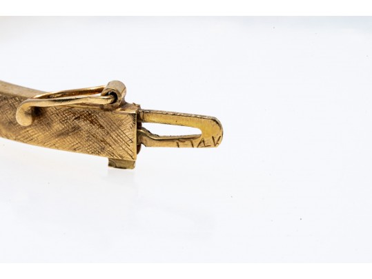 14k Yellow Gold Beautiful Hinged Sapphire Bangle Bracelet, App. 0.95 TCW