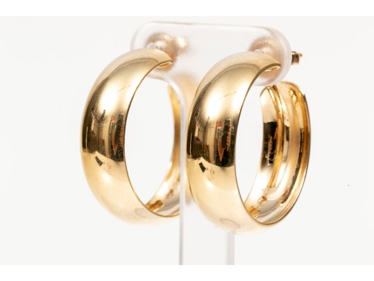 Understated 14K Polished Hoop Earrings