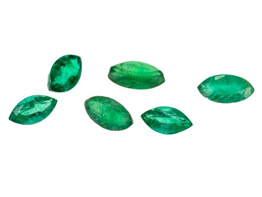 Loose Stones: 6 Marques Emeralds, 1.1 TCW