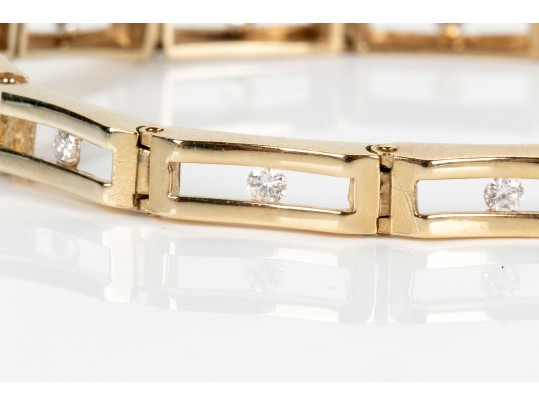 Dainty 14K Diamond Set Bracelet