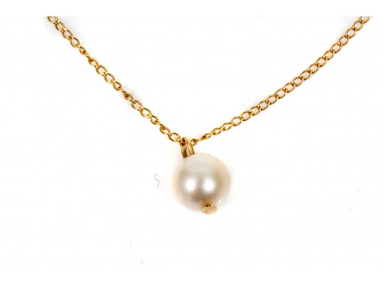 Collection Of 14K And Cultured Pearl Necklace, Earrings And Ring, Size 6
