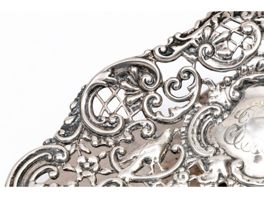 Sterling Silver Vintage Complementary Ornate Patterned Desk Set Items, Various Makers