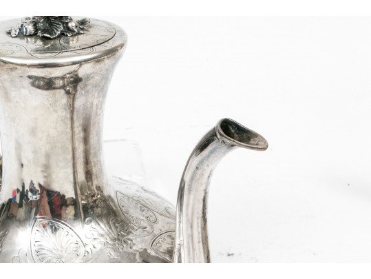 Antique Sterling Silver Beautiful Early Victorian Four Pieces Tea Set, Circa 1839 By Joseph Taylor